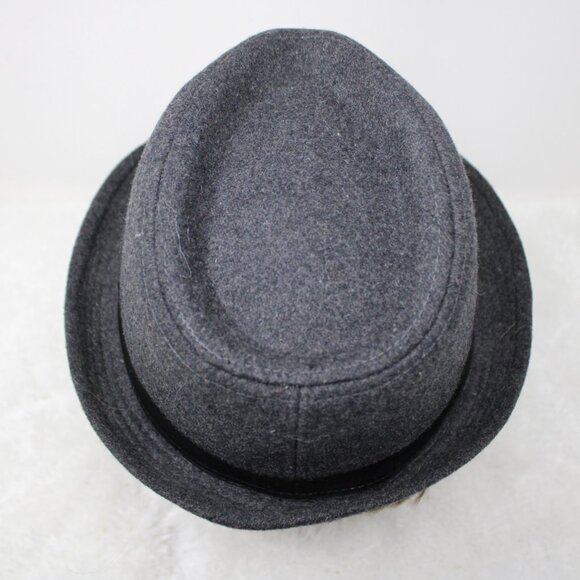 Henschel Hat Fedora Mens Large Gray Viscose/Wool Blend w/ Black Ribbon Band Cap - Picture 6 of 10